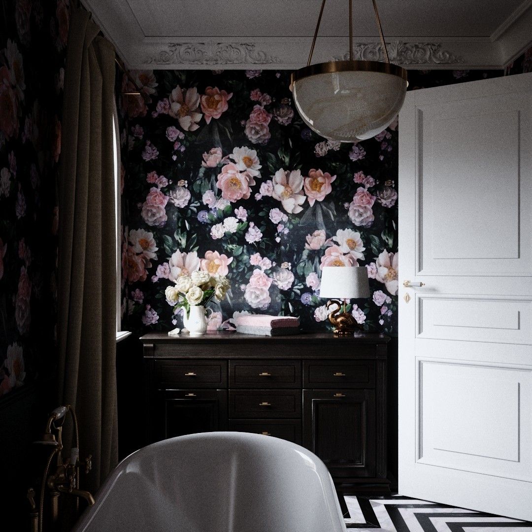 CGI-Maximalismus-Badezimmerdesign-Projekt, inspiriert von Archdigest\n\n#cgi\n#3d\n#eclecticinterior