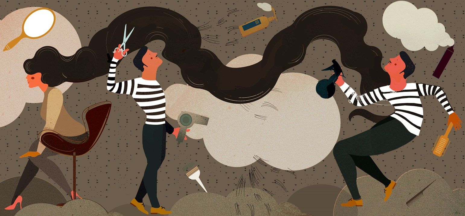 Friseur-Wandgestaltung