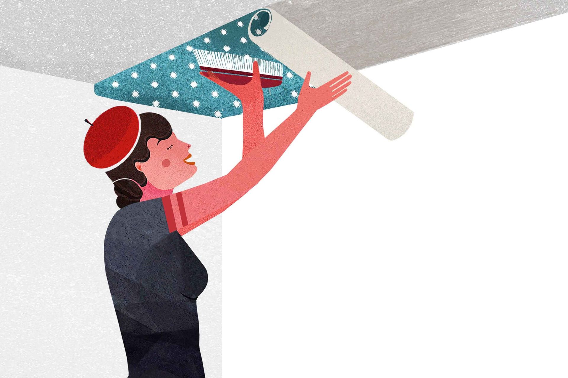 Wie-tapeziere-ich-die-Decke-Tapete-anbringen
