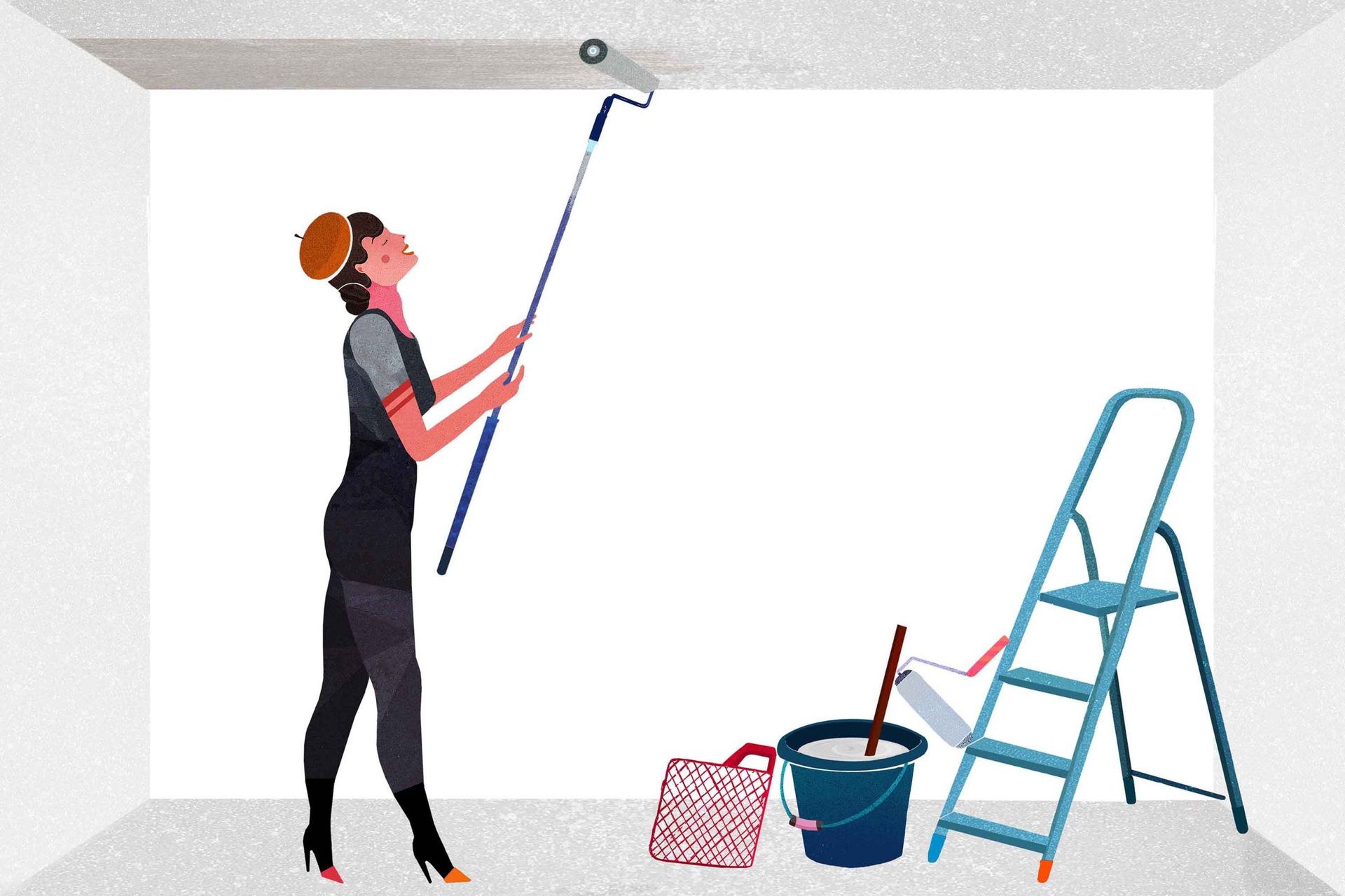 How-to-wallpaper-the-ceiling-Pasting-the-ceiling