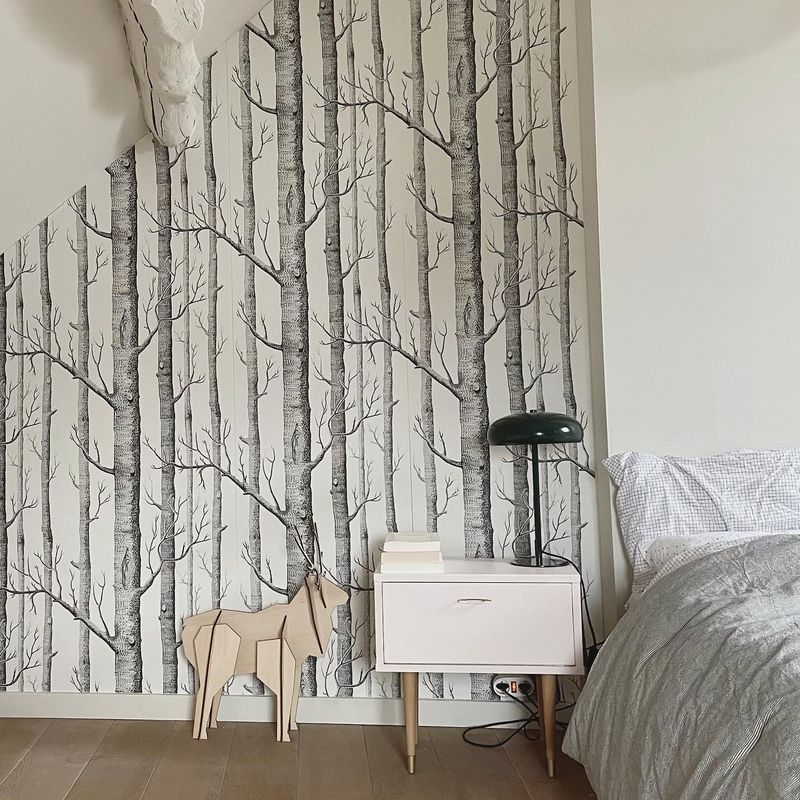 Eine hübsche Tapete #Tapeteder70er Ein Topf Farbe #Farrowandball Ein Upcycling-Möbelstück #Recycling