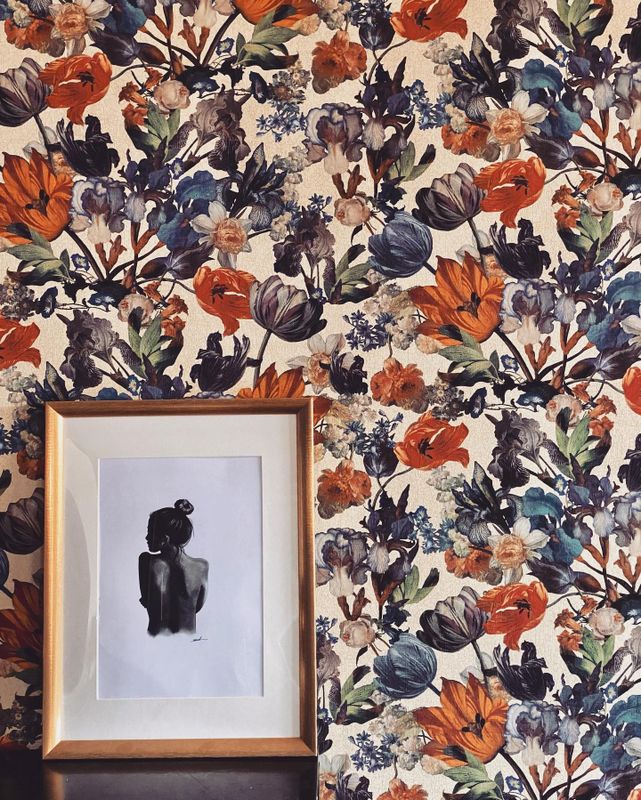 ???‍? valentinedossat #papierpeintdesannees70 #Zeichnung #papierpeintvintage #wallpaper #flowerwallp