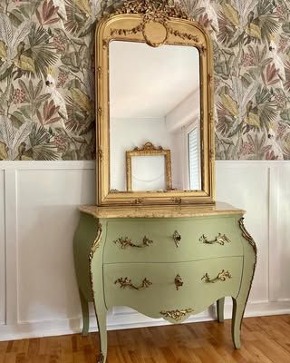 Antike Kommode, vollständig restauriert, matte Grünspan-Liberon-Farbe #Kommode#Vintage-Kommode#resty