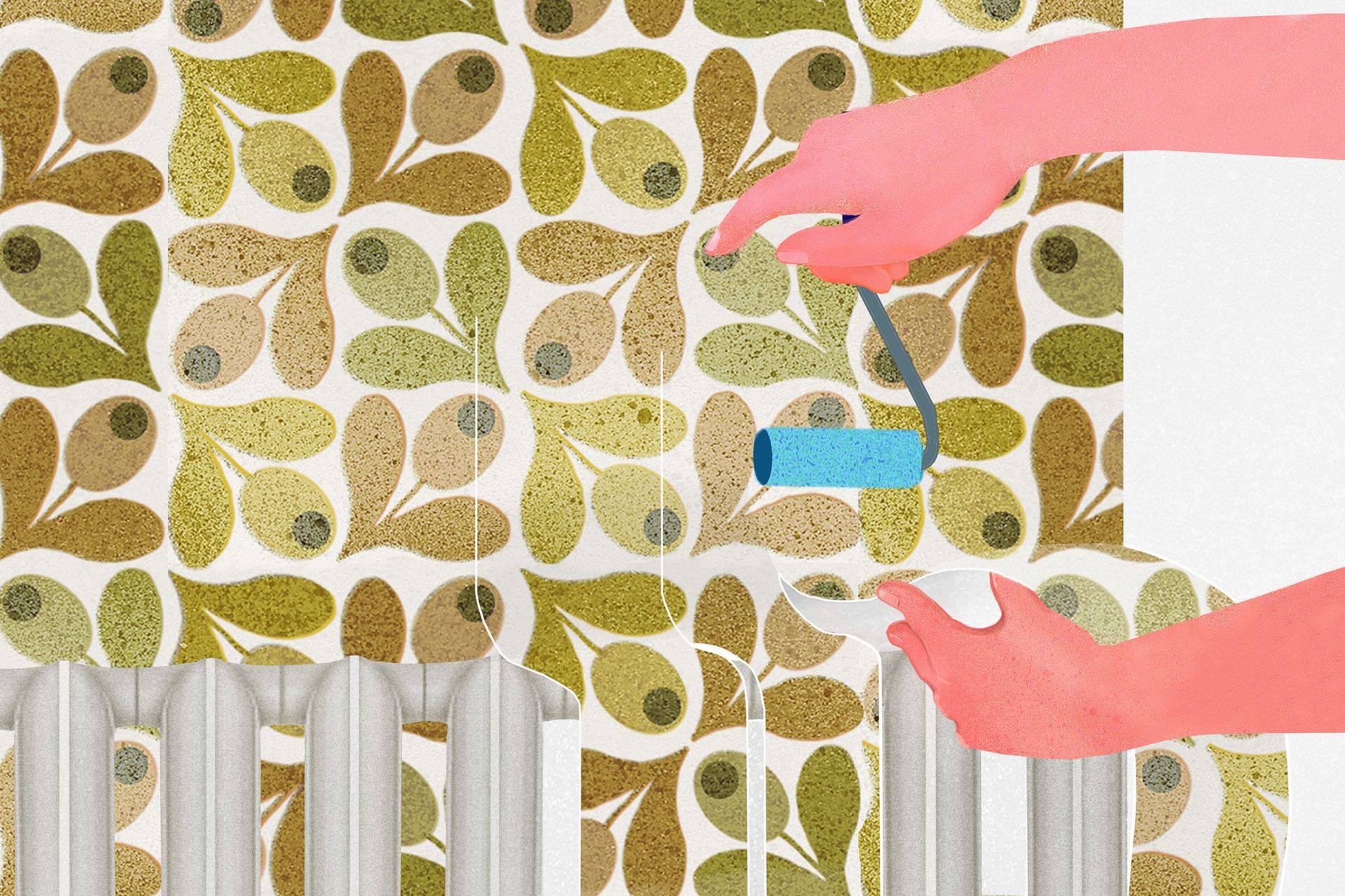 How-to-wallpaper-behind-radiators-Cut-individual-strips-and-apply-them-to-the-wall-behind-the-radiator